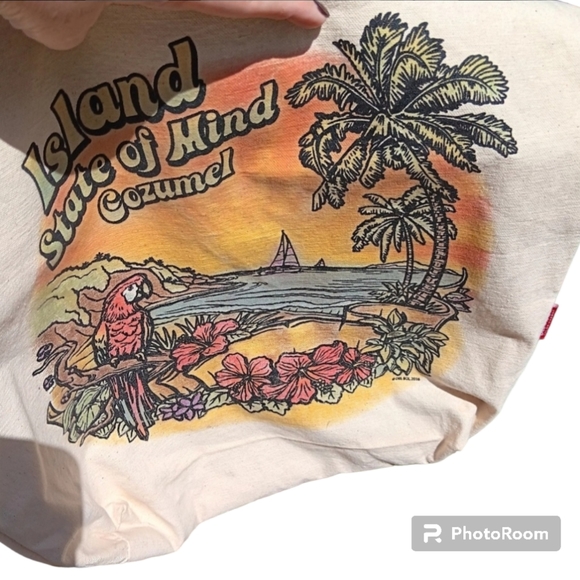 Del Sol Nwot Canvas Tote that changes colors in the Sun from Cozemel - Picture 5 of 5